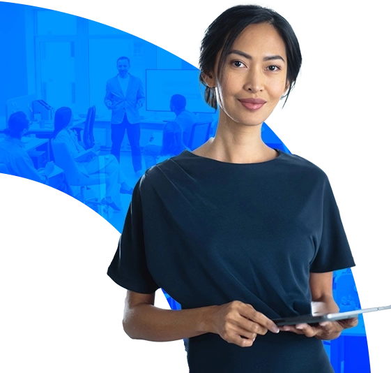 Woman with tablet representing software integration | LARION